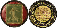 Frankreich 5 Centimes Münze, Comptoir L.Vaisse, Paris, Timbre-Monnaie, SS -