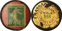 Frankreich 5 Centimes Münze, F.Massart, Bordeaux, Carrelages, Timbre-Monnaie -
