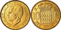 Monaco 10 Francs Münze, Rainier III, Paris, ESSAI, VZ, Aluminum-Bronze -