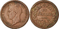 Monaco Decime Münze, Honore V, S+, Kupfer, KM:97.1, Gadoury:105 -