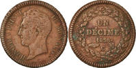 Monaco Decime Münze, Honore V, S+, Kupfer, KM:97.1, Gadoury:105 -