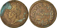 Monaco Decime Münze, Honore V, S, Kupfer, KM:97.1, Gadoury:105 -