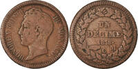 Monaco Decime Münze, Honore V, S, Kupfer, KM:97.1, Gadoury:105 -