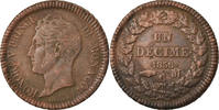 Monaco Decime Münze, Honore V, SS, Kupfer, KM:97.1, Gadoury:105 -