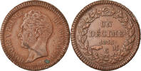 Monaco Decime Münze, Honore V, SS, Kupfer, KM:97.1, Gadoury:105 -