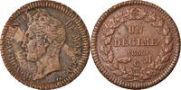 Monaco Decime Münze, Honore V, SS, Kupfer, KM:97.1, Gadoury:105 -