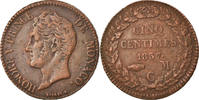 Monaco 5 Centimes, Cinq Münze, Honore V, SS, Kupfer, KM:95.2a -