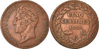 Monaco 5 Centimes, Cinq Münze, Honore V, S+, Kupfer, KM:95.2a -