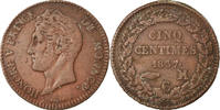 Monaco 5 Centimes, Cinq Münze, Honore V, S+, Kupfer, KM:95.2a -