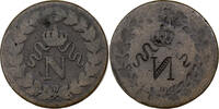 Frankreich 1 Décime Napoleon I, Strasbourg, Incuse strike, Bronze -