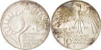 Bundesrepublik Deutschland 10 Mark Münze, Karlsruhe, UNZ, Silber -