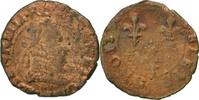 Frankreich Double Tournois Münze, Henri III, SGE, Kupfer -