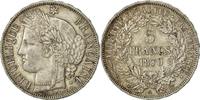 Frankreich 5 Francs Münze, Cérès, Paris, VZ, Silber, KM:819 -