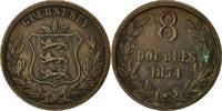 Guernsey 8 Doubles Münze, Heaton, Birmingham, SS, Bronze, KM:7 -