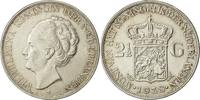 Niederlande 2-1/2 Gulden Münze, Wilhelmina I, VZ, Silber, KM:165 -