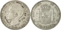 Spanien Peseta Münze, Alfonso XIII, SS, Silber, KM:706 -