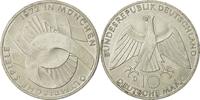Bundesrepublik Deutschland 10 Mark Münze, Munich, VZ, Silber, KM:131 -