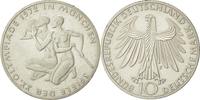 Bundesrepublik Deutschland 10 Mark Münze, Stuttgart, UNZ, Silber -