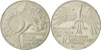 Bundesrepublik Deutschland 10 Mark Münze, Karlsruhe, UNZ, Silber -
