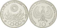 Bundesrepublik Deutschland 10 Mark Münze, Stuttgart, UNZ, Silber -