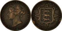 Jersey 1/13 Shilling Münze, Victoria, SS, Bronze, KM:5 -