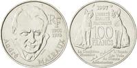 Frankreich 100 Francs Münze, André Malraux, UNZ, Silber, KM:1188 -