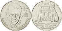 Frankreich 100 Francs Münze, André Malraux, UNZ, Silber, KM:1188 -