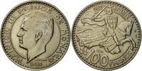 Monaco 100 Francs Münze, Rainier III, Paris, ESSAI, UNZ, Cupronickel -