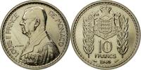 Monaco 10 Francs Münze, Louis II, Paris, ESSAI, STGL, Copper-nickel -