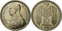 Monaco 10 Francs Münze, Louis II, Paris, ESSAI, UNZ+, Copper-nickel -
