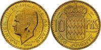 Monaco 10 Francs Münze, Rainier III, Paris, ESSAI, VZ+ -
