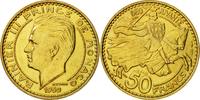 Monaco 50 Francs Münze, Rainier III, Paris, ESSAI, UNZ -