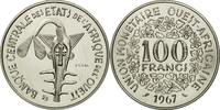 West African States 100 Francs Münze, Paris, ESSAI, STGL, Nickel, KM:E4 -