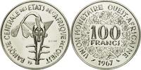 West African States 100 Francs Münze, Paris, ESSAI, UNZ+, Nickel, KM:E4 -