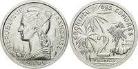 Komoren 2 Francs Münze, Comoros, Paris, ESSAI, UNZ, Aluminium, KM:E2 -