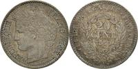 Frankreich 20 Centimes Münze, Cérès, Paris, VZ, Silber, KM:758.1 -