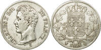 Frankreich 5 Francs Münze, Charles X, Perpignan, SS, Silber, KM:720.11 -