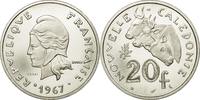 Neukaledonien 20 Francs Münze, Paris, ESSAI, STGL, Nickel, KM:E12 -