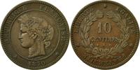 Frankreich 10 Centimes Münze, Cérès, Paris, S+, Bronze, KM:815.1 -