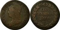 Frankreich 5 Centimes Münze, Dupré, Lyons, Surfrappe du Décime, S -