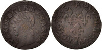 Frankreich Double Tournois Münze, Louis XIII, Double tournois de Warin, tête à gauche -