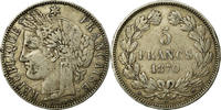 Frankreich 5 Francs Münze, Cérès, Bordeaux, S+, Silber, KM:818.2 -