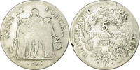 Frankreich 5 Francs Münze, Union et Force, Bayonne, SGE+, Silber -
