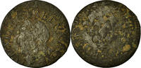 Frankreich Double Tournois Münze, Louis XIII, S, Kupfer -