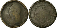Frankreich Decime Münze, Dupré, Paris, SGE, Bronze, KM:637.1 -