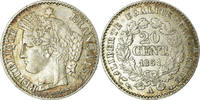 Frankreich 20 Centimes Münze, Cérès, Paris, SS, Silber, KM:758.1 -