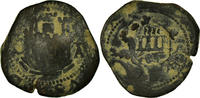 Spanien 4 maravedis Münze, Philip III, Valladolid, S+, Kupfer -