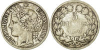 Frankreich 5 Francs Münze, Cérès, Bordeaux, S, Silber, KM:818.2 -