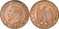 Frankreich Centime Münze, Napoleon III, Napoléon III, Strasbourg, VZ -