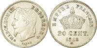 Frankreich 20 Centimes Münze, Napoleon III, Napoléon III, Strasbourg -